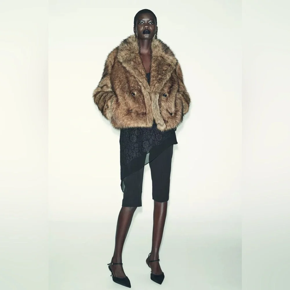 ZARA SHORT FAUX FUR - Picture 5 of 10